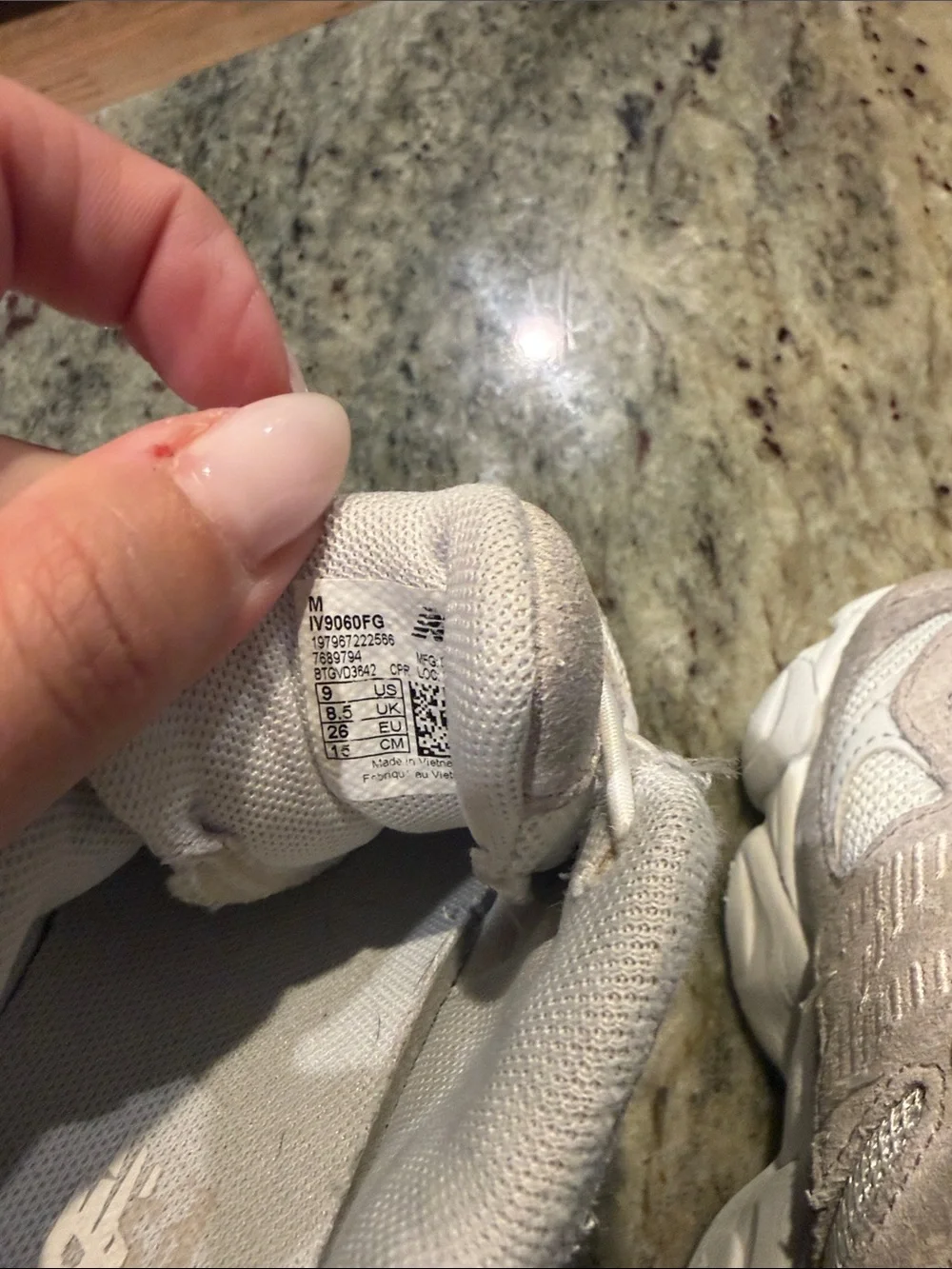 New Balance Kids Light Gray and White Chunky Sneakers